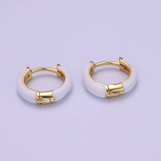WHITE ENAMEL HOOPS